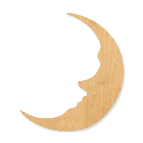 Unfinished Moon 3 Wood Cutout - Unfinished Baltic Birch Craft Shape