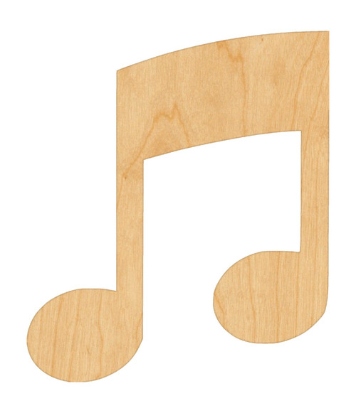 Unfinished Music Note 1 Wood Cutout for Door Hangers, Seasonal Decor and Paint Parties, Baltic Birch Craft Blank