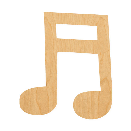 Music Note 3 Wood Cutout for Crafts, Unfinished Baltic Birch Craft Shape