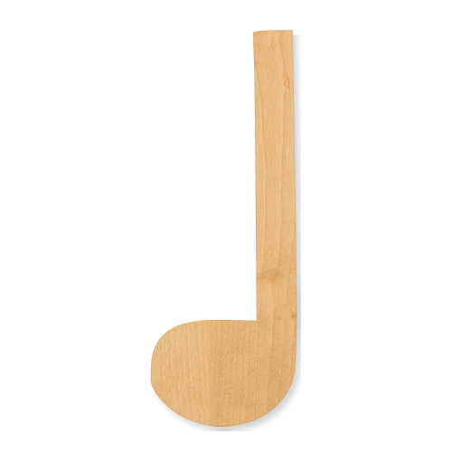 Unfinished Music Note 4 Wood Cutout - Unfinished Baltic Birch Craft Shape