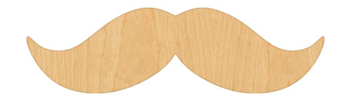 Unfinished Mustache Wood Cutout for Door Hangers, Seasonal Decor and Paint Parties, Baltic Birch Craft Blank