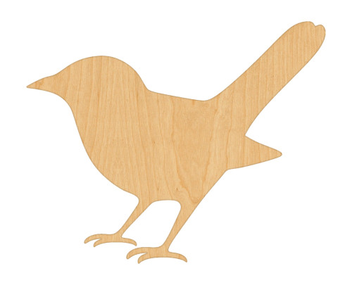 Unfinished Nightingale Wood Cutout for Door Hangers, Seasonal Decor and Paint Parties, Baltic Birch Craft Blank