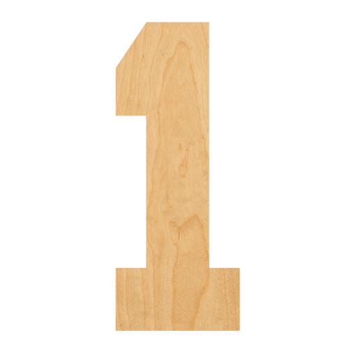 Number 4 Wood Cutout for Crafts, Unfinished Baltic Birch Craft Shape