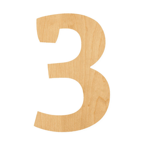 Number 7 Wood Cutout for Crafts, Unfinished Baltic Birch Craft Shape