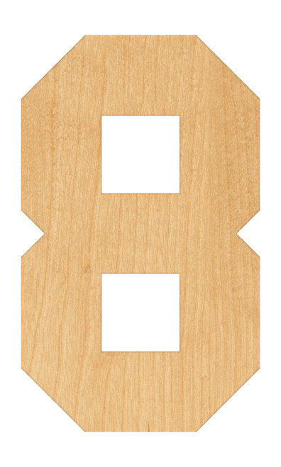 Unfinished Number 8 Wood Cutout for Door Hangers, Seasonal Decor and Paint Parties, Baltic Birch Craft Blank