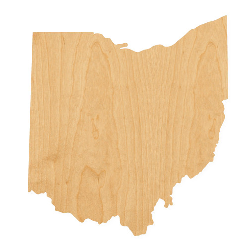 Ohio Wood Cutout for Crafts, Unfinished Baltic Birch Craft Shape