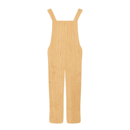 Overalls Wood Cutout for Crafts, Unfinished Baltic Birch Craft Shape