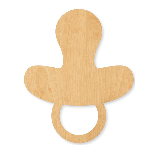 Unfinished Pacifier 2 Wood Cutout - Unfinished Baltic Birch Craft Shape
