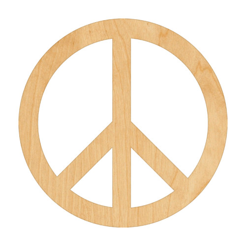 Unfinished Peace Sign Wood Cutout for Door Hangers, Seasonal Decor and Paint Parties, Baltic Birch Craft Blank