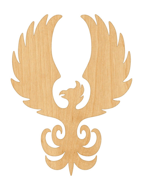 Unfinished Phoenix Wood Cutout for Door Hangers, Seasonal Decor and Paint Parties, Baltic Birch Craft Blank