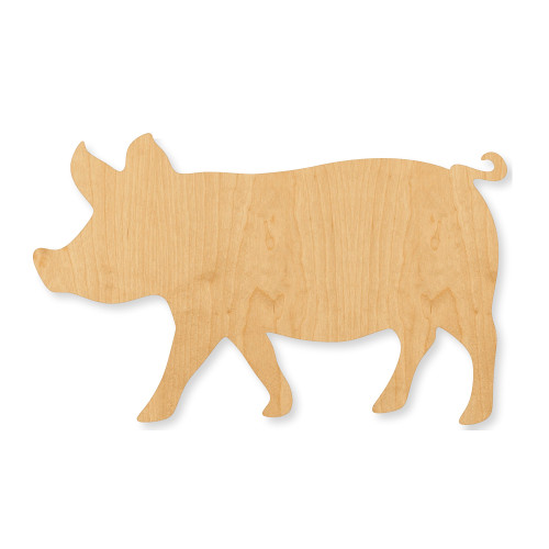 Unfinished Pig Wood Cutout - Unfinished Baltic Birch Craft Shape