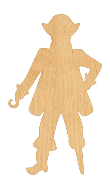 Unfinished Pirate Wood Cutout for Door Hangers, Seasonal Decor and Paint Parties, Baltic Birch Craft Blank