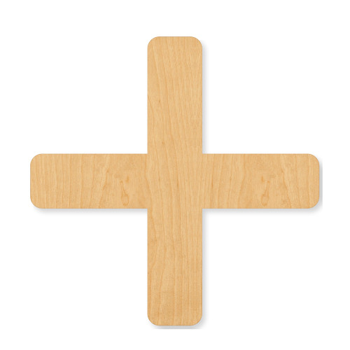 Unfinished Plus Sign Wood Cutout - Unfinished Baltic Birch Craft Shape