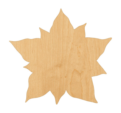 Unfinished Poinsettia Wood Cutout for Door Hangers, Seasonal Decor and Paint Parties, Baltic Birch Craft Blank