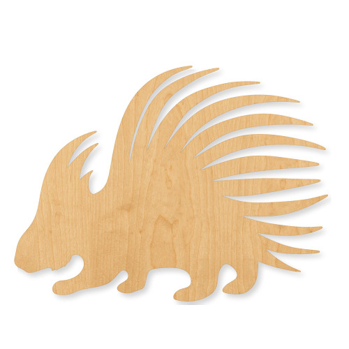 Unfinished Porcupine Wood Cutout - Unfinished Baltic Birch Craft Shape