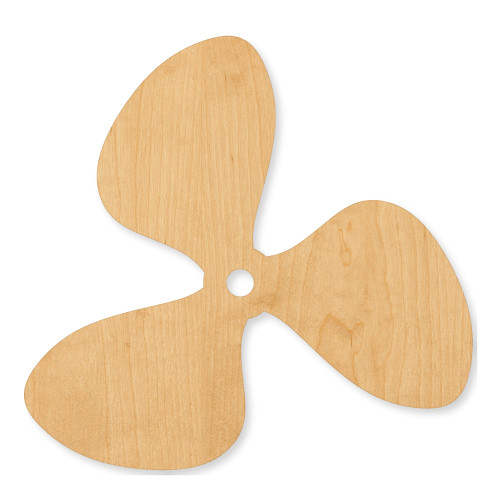 Unfinished Propeller Wood Cutout - Unfinished Baltic Birch Craft Shape