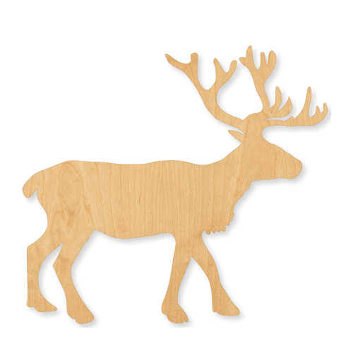 Unfinished Reighdeer 2 Wood Cutout - Unfinished Baltic Birch Craft Shape