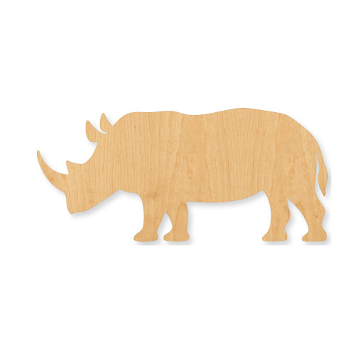 Unfinished Rhinoceros Wood Cutout - Unfinished Baltic Birch Craft Shape