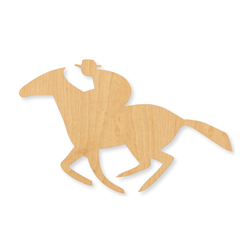 Unfinished Rider On Horse Wood Cutout - Unfinished Baltic Birch Craft Shape