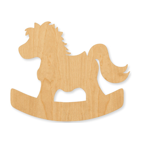 Unfinished Rocking Horse 1 Wood Cutout - Unfinished Baltic Birch Craft Shape