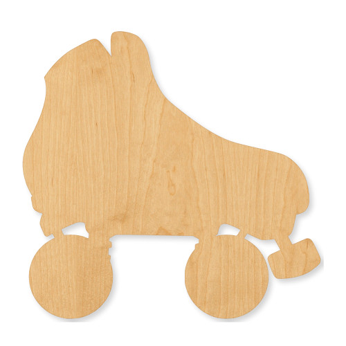 Unfinished Roller Skate 1 Wood Cutout - Unfinished Baltic Birch Craft Shape