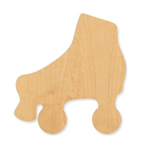 Unfinished Roller Skates Wood Cutout - Unfinished Baltic Birch Craft Shape