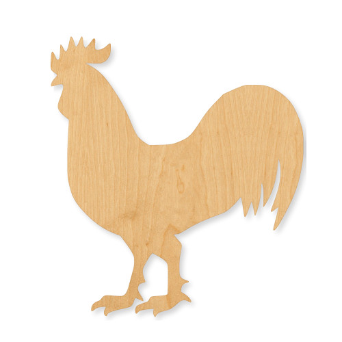 Unfinished Rooster 1 Wood Cutout - Unfinished Baltic Birch Craft Shape