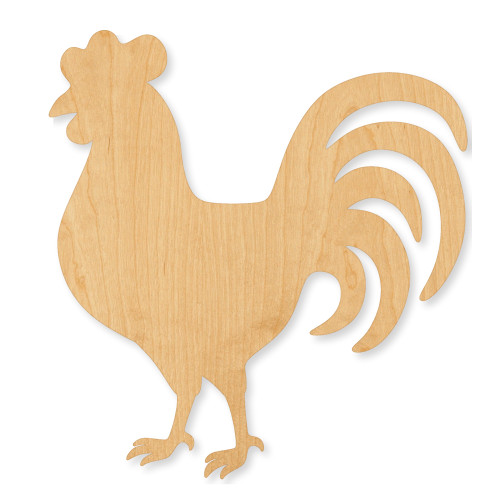 Unfinished Rooster Wood Cutout - Unfinished Baltic Birch Craft Shape