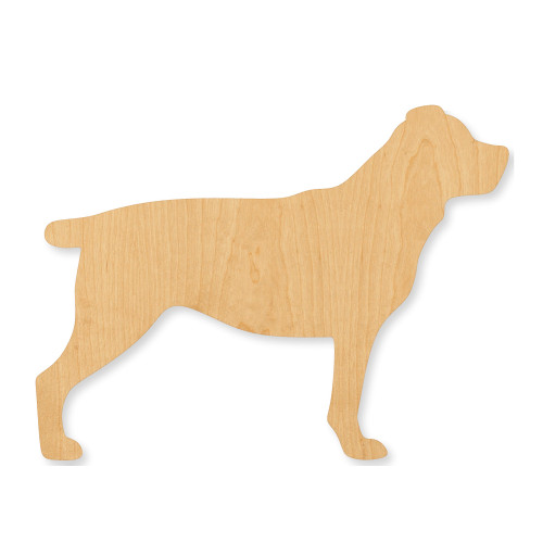Unfinished Rottweiler Wood Cutout - Unfinished Baltic Birch Craft Shape