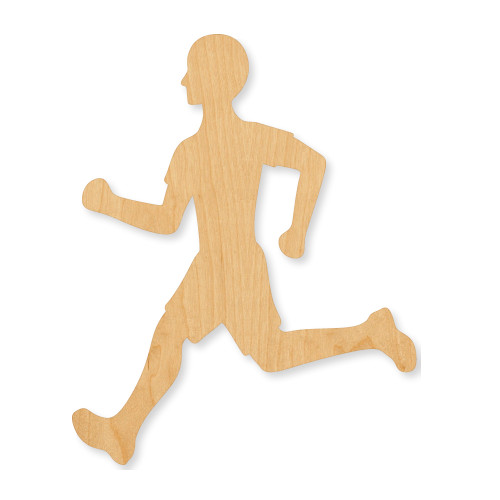 Unfinished Runner Wood Cutout - Unfinished Baltic Birch Craft Shape