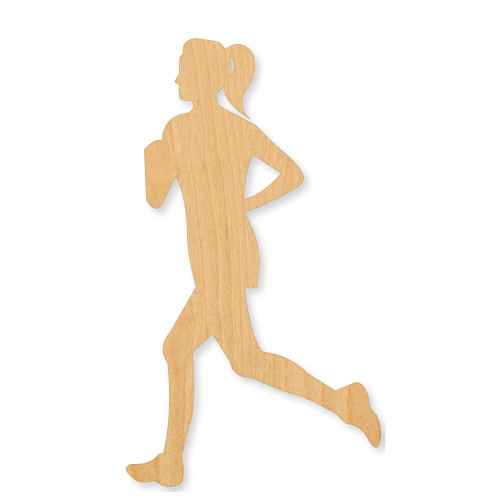 Unfinished Running Girl Wood Cutout - Unfinished Baltic Birch Craft Shape