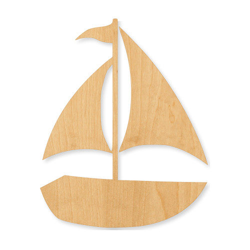 Unfinished Sail Boat 3 Wood Cutout - Unfinished Baltic Birch Craft Shape