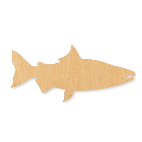 Unfinished Salmon Wood Cutout - Unfinished Baltic Birch Craft Shape