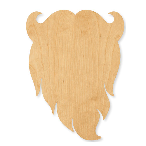 Unfinished Santa Beard Wood Cutout - Unfinished Baltic Birch Craft Shape