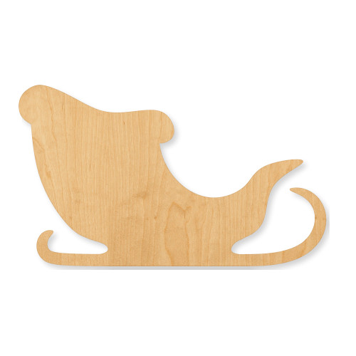 Unfinished Santa Claus Sleigh Wood Cutout - Unfinished Baltic Birch Craft Shape