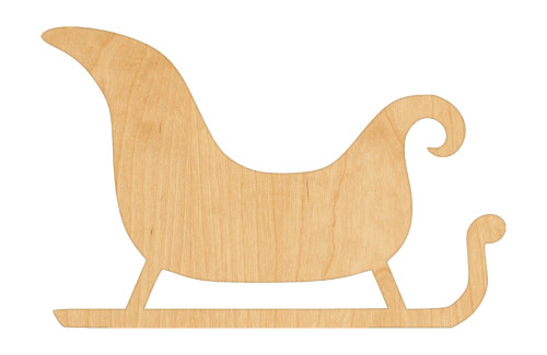 Unfinished Santa Sleigh 3 Wood Cutout for Door Hangers, Seasonal Decor and Paint Parties, Baltic Birch Craft Blank
