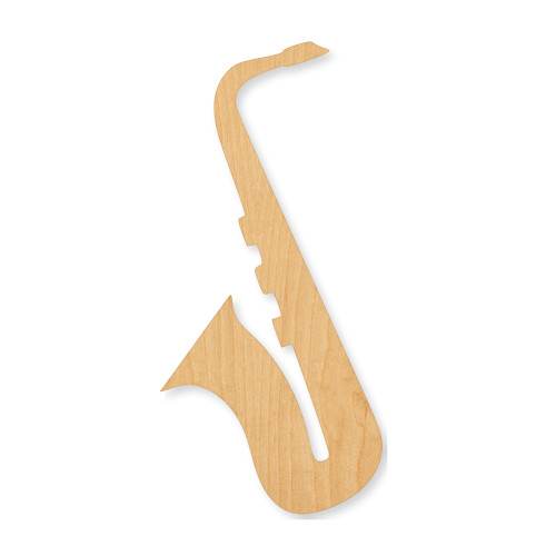 Unfinished Saxaphone Wood Cutout - Unfinished Baltic Birch Craft Shape