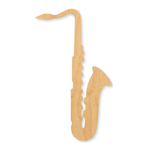 Unfinished Saxophone Wood Cutout - Unfinished Baltic Birch Craft Shape