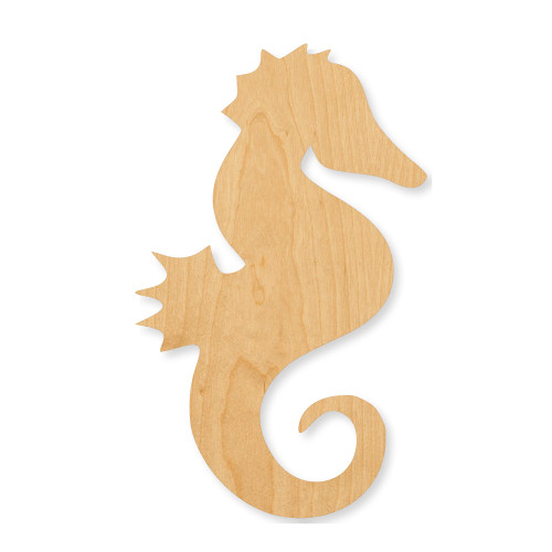 Unfinished Sea Horse 1 Wood Cutout - Unfinished Baltic Birch Craft Shape