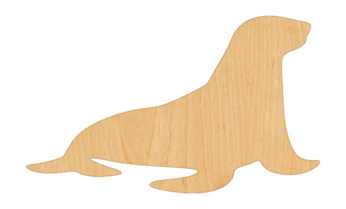Unfinished Sea Lion Wood Cutout for Door Hangers, Seasonal Decor and Paint Parties, Baltic Birch Craft Blank