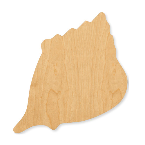Unfinished Seashell1Outline Wood Cutout - Unfinished Baltic Birch Craft Shape