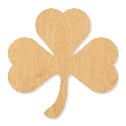 Unfinished Shamrock Wood Cutout - Unfinished Baltic Birch Craft Shape