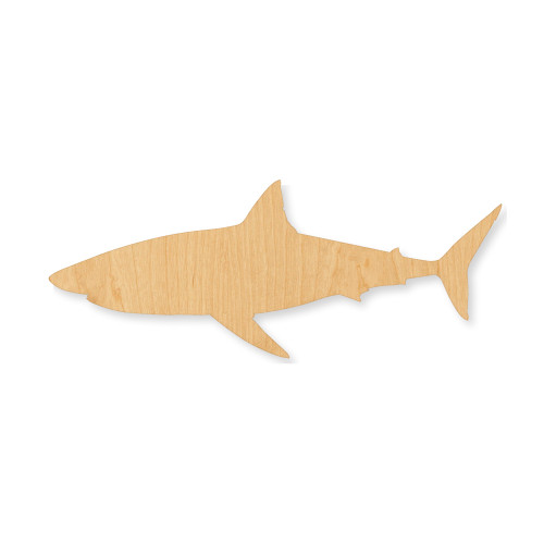 Unfinished Shark 3 Wood Cutout - Unfinished Baltic Birch Craft Shape