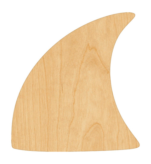 Unfinished Shark Fin Wood Cutout for Door Hangers, Seasonal Decor and Paint Parties, Baltic Birch Craft Blank