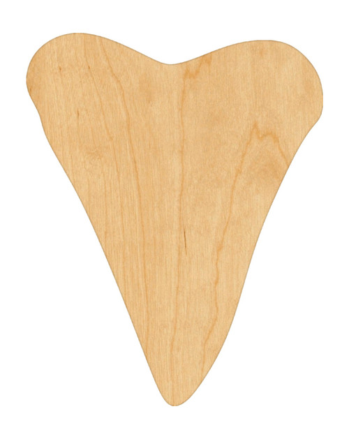 Unfinished Shark Tooth Wood Cutout for Door Hangers, Seasonal Decor and Paint Parties, Baltic Birch Craft Blank