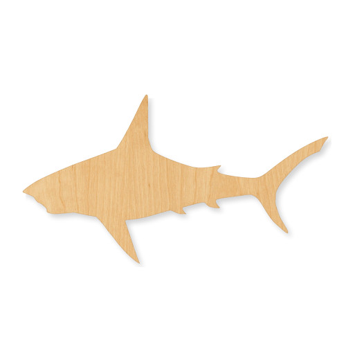 Unfinished Shark Wood Cutout - Unfinished Baltic Birch Craft Shape