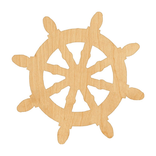 Unfinished Ship Wheel 1 Wood Cutout for Door Hangers, Seasonal Decor and Paint Parties, Baltic Birch Craft Blank