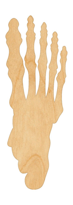 Unfinished Skeleton Foot Wood Cutout for Door Hangers, Seasonal Decor and Paint Parties, Baltic Birch Craft Blank