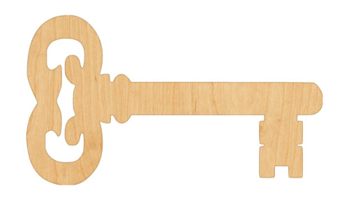 Unfinished Skeleton Key 2 Wood Cutout for Door Hangers, Seasonal Decor and Paint Parties, Baltic Birch Craft Blank