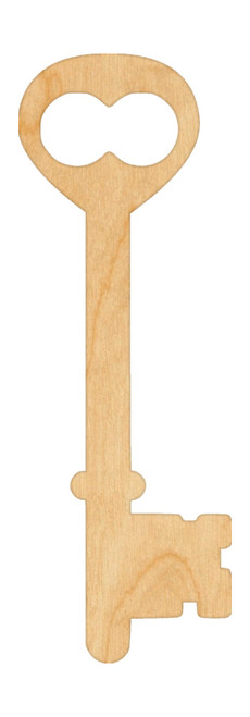 Unfinished Skeleton Key Wood Cutout for Door Hangers, Seasonal Decor and Paint Parties, Baltic Birch Craft Blank
